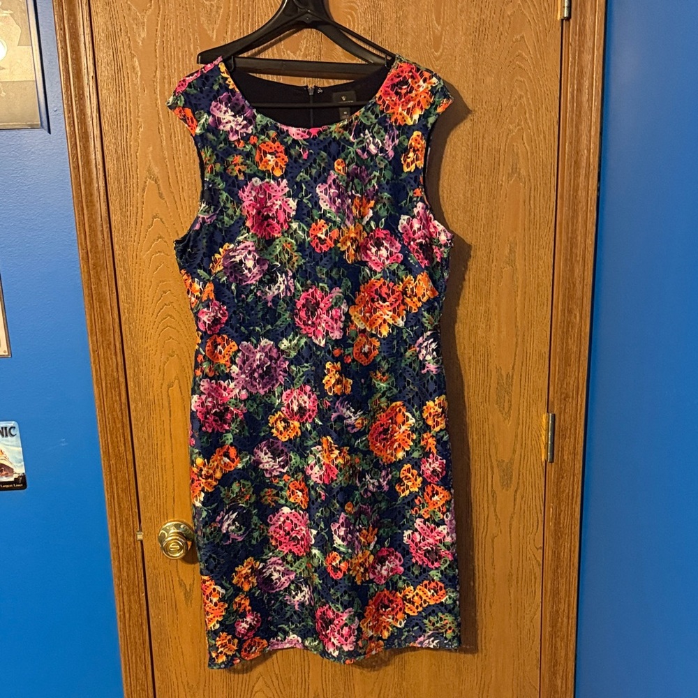 Worthington Pink and Orange Sheath Mini Dress